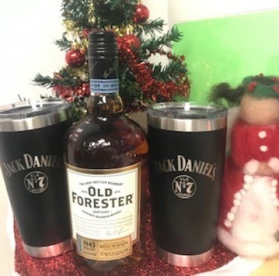 Old Forester and 2 Jack Daniels Yeti Cups!